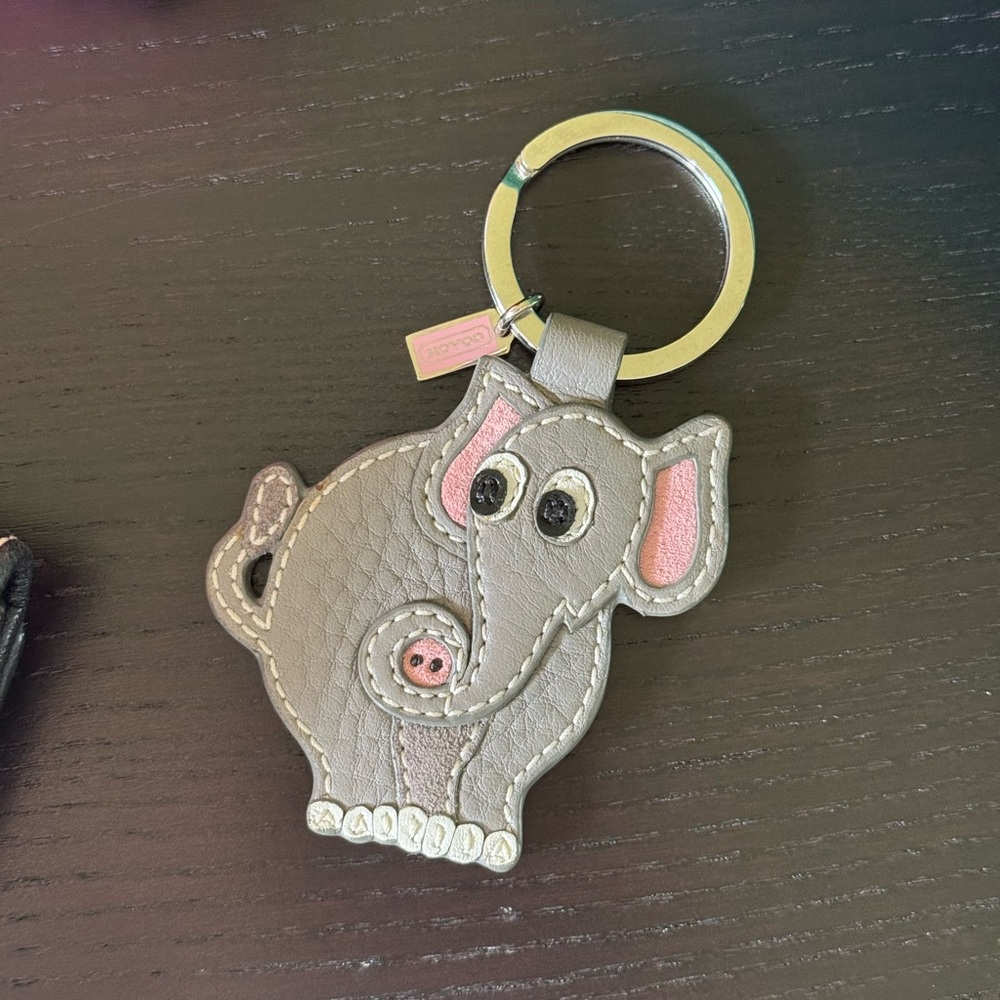 Coach Gray Elephant Keychain